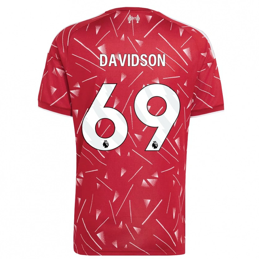 Danxen Børn Josh Davidson #69 Hvid Rød Hjemmebane Spillertrøjer 2026/27 Trøje T-Shirt