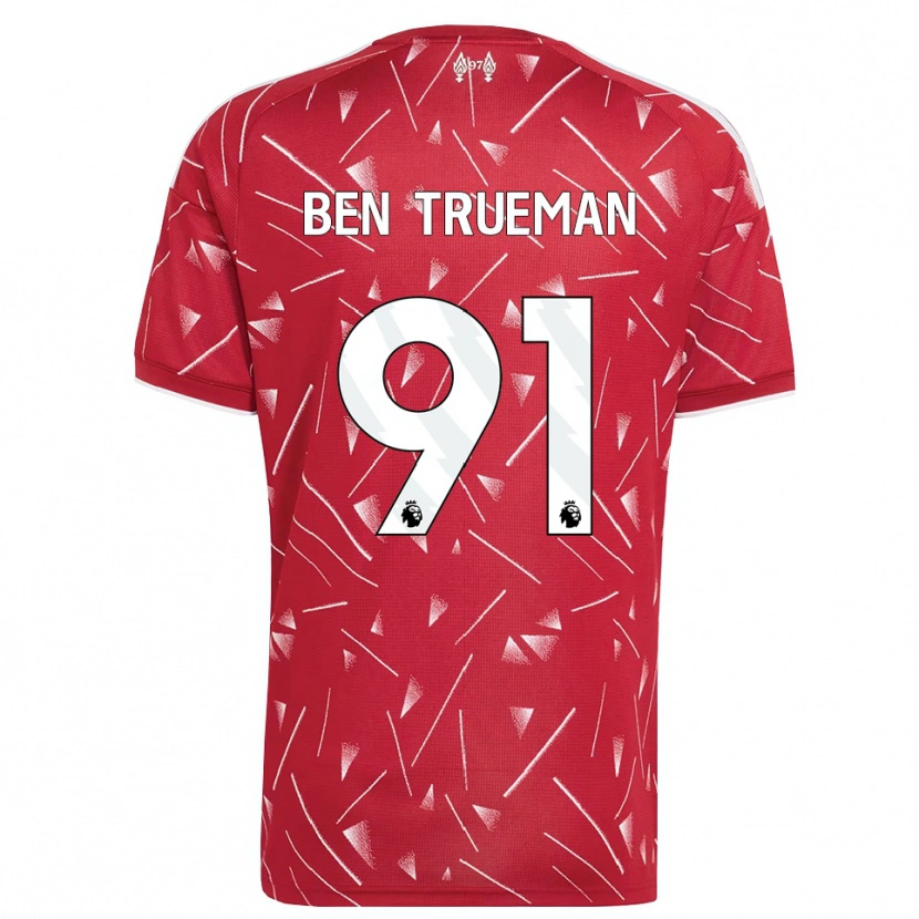 Danxen Børn Ben Trueman #91 Hvid Rød Hjemmebane Spillertrøjer 2026/27 Trøje T-Shirt