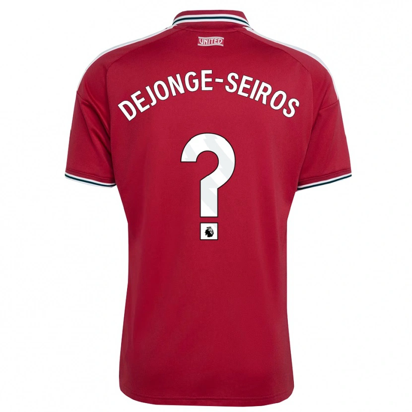 Danxen Børn Edson Dejonge-Seiros #0 Rød Gul Hvid Hjemmebane Spillertrøjer 2026/27 Trøje T-Shirt