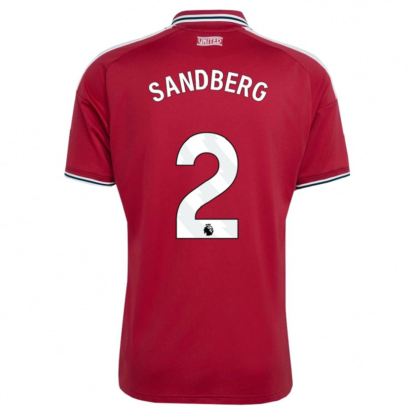 Danxen Børn Anna Sandberg #2 Rød Gul Hvid Hjemmebane Spillertrøjer 2026/27 Trøje T-Shirt