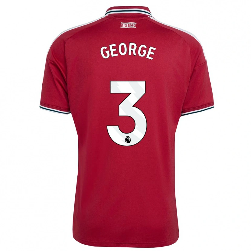 Danxen Børn Gabby George #3 Rød Gul Hvid Hjemmebane Spillertrøjer 2026/27 Trøje T-Shirt