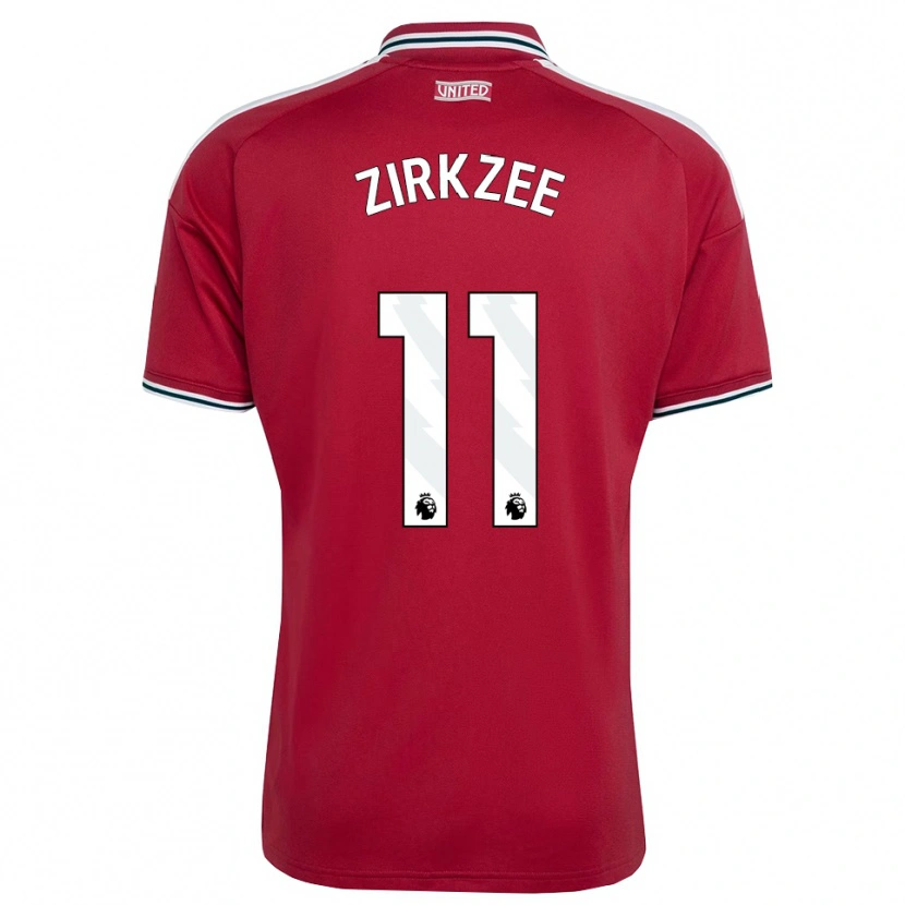 Danxen Børn Joshua Zirkzee #11 Rød Gul Hvid Hjemmebane Spillertrøjer 2026/27 Trøje T-Shirt