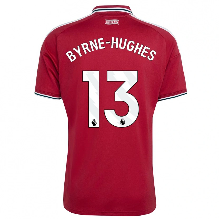 Danxen Børn Cameron Byrne-Hughes #13 Rød Gul Hvid Hjemmebane Spillertrøjer 2026/27 Trøje T-Shirt