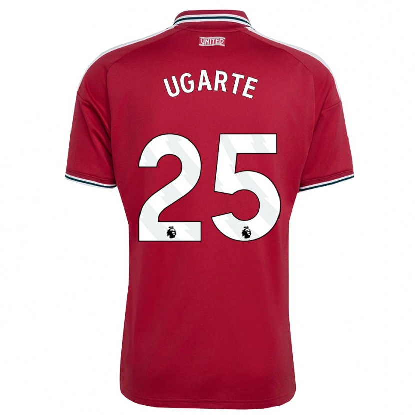 Danxen Børn Manuel Ugarte #25 Rød Gul Hvid Hjemmebane Spillertrøjer 2026/27 Trøje T-Shirt