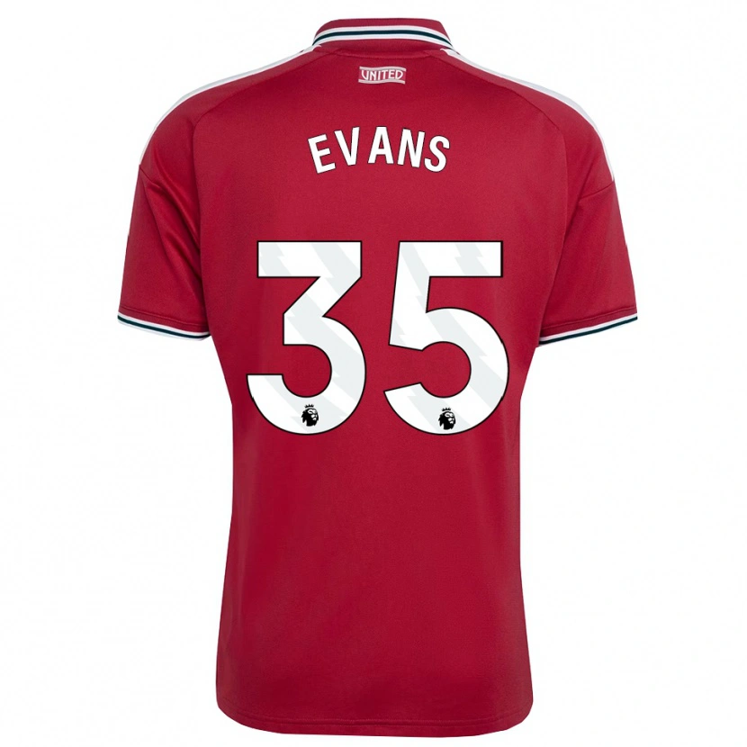 Danxen Børn Jonny Evans #35 Rød Gul Hvid Hjemmebane Spillertrøjer 2026/27 Trøje T-Shirt
