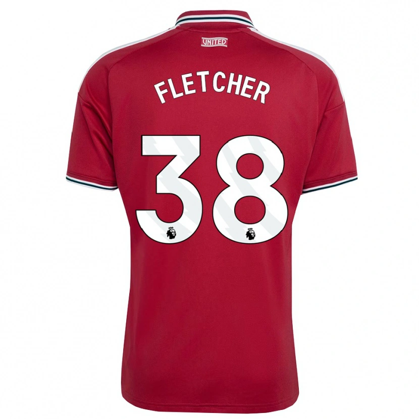 Danxen Børn Jack Fletcher #38 Rød Gul Hvid Hjemmebane Spillertrøjer 2026/27 Trøje T-Shirt