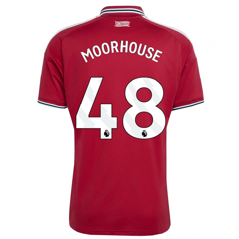 Danxen Børn Jack Moorhouse #48 Rød Gul Hvid Hjemmebane Spillertrøjer 2026/27 Trøje T-Shirt