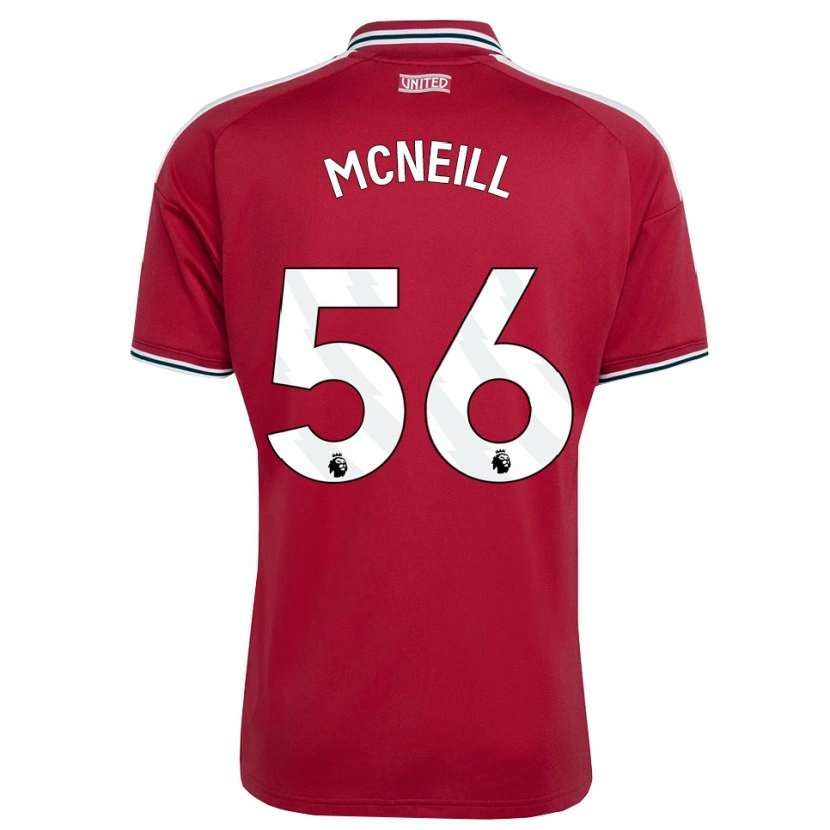 Danxen Børn Charlie Mcneill #56 Rød Gul Hvid Hjemmebane Spillertrøjer 2026/27 Trøje T-Shirt