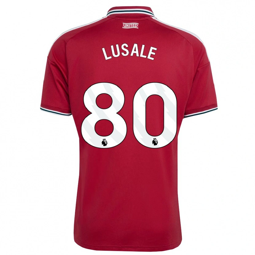 Danxen Børn Samuel Lusale #80 Rød Gul Hvid Hjemmebane Spillertrøjer 2026/27 Trøje T-Shirt