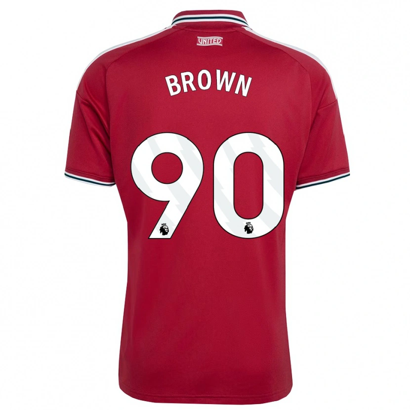 Danxen Børn Nathaniel-Junior Brown #90 Rød Gul Hvid Hjemmebane Spillertrøjer 2026/27 Trøje T-Shirt