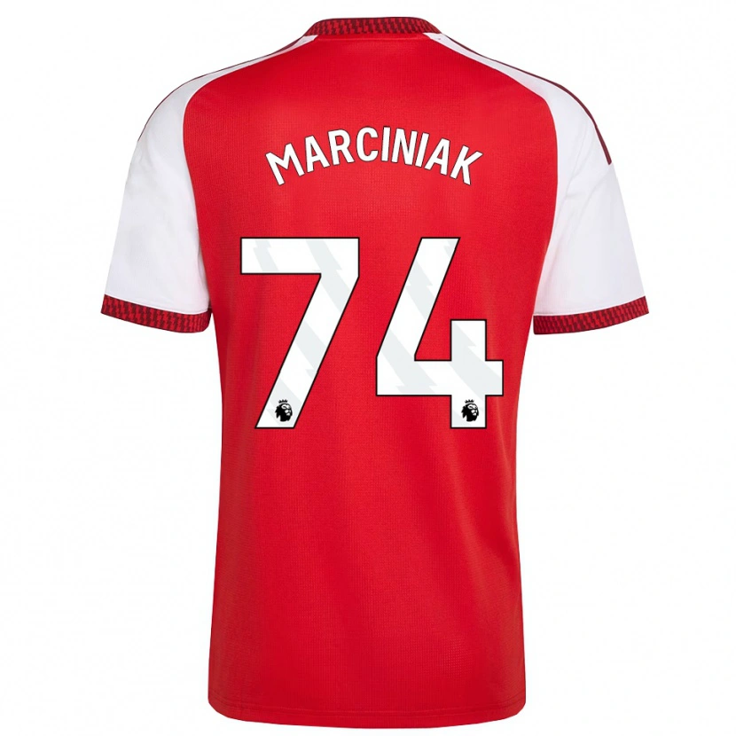 Danxen Børn Alex Marciniak #74 Rød Hvid Sort Hjemmebane Spillertrøjer 2026/27 Trøje T-Shirt