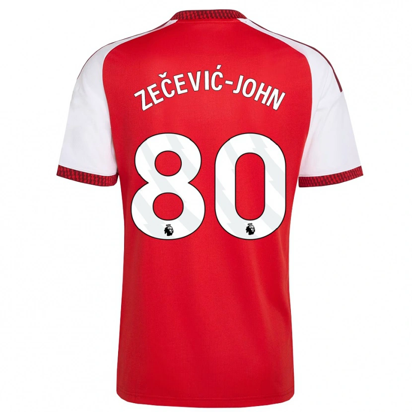 Danxen Børn Louis Zečević-John #80 Rød Hvid Sort Hjemmebane Spillertrøjer 2026/27 Trøje T-Shirt