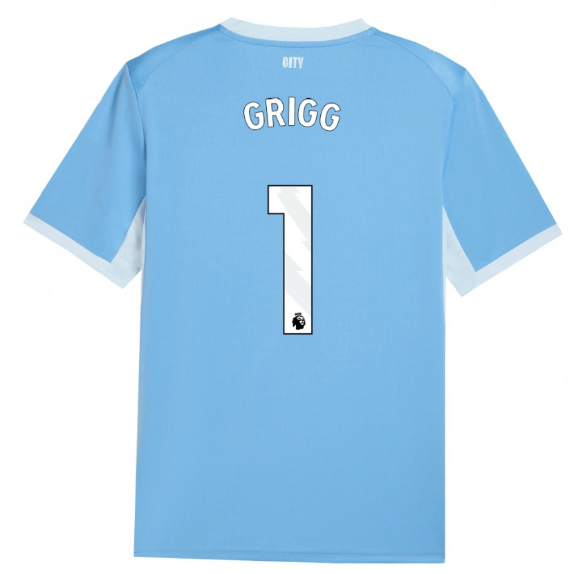 Danxen Børn Finley Grigg #1 Lyshimmelblå Hvid Hjemmebane Spillertrøjer 2026/27 Trøje T-Shirt