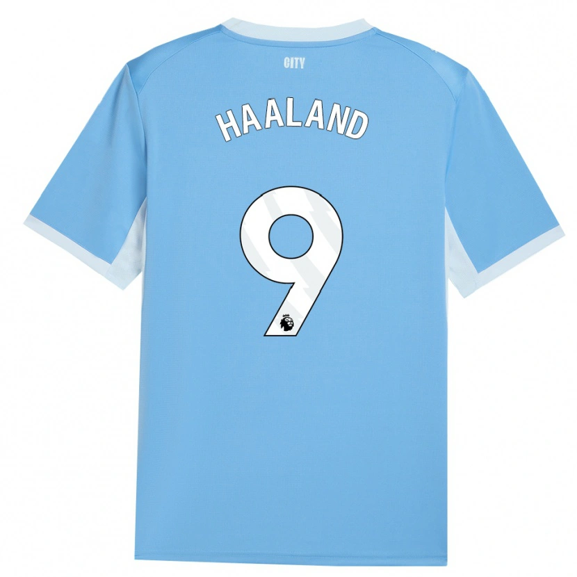 Danxen Børn Erling Haaland #9 Lyshimmelblå Hvid Hjemmebane Spillertrøjer 2026/27 Trøje T-Shirt