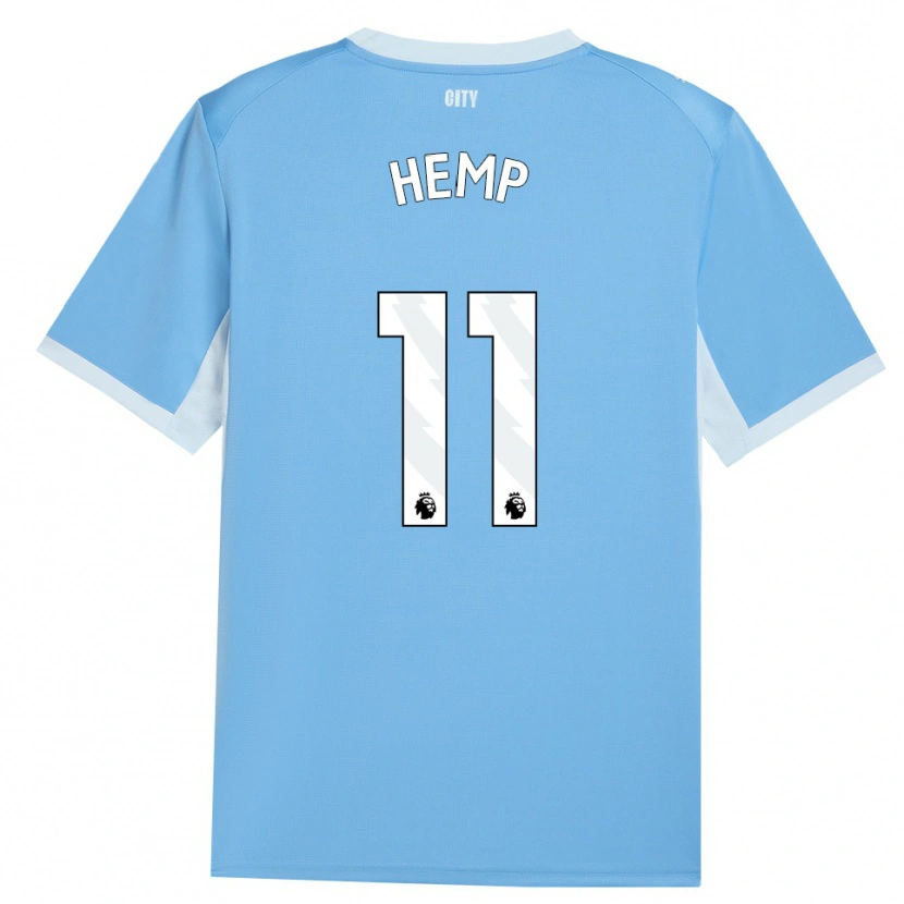 Danxen Børn Lauren Hemp #11 Lyshimmelblå Hvid Hjemmebane Spillertrøjer 2026/27 Trøje T-Shirt