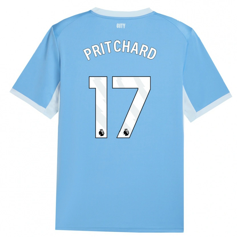 Danxen Børn Poppy Pritchard #17 Lyshimmelblå Hvid Hjemmebane Spillertrøjer 2026/27 Trøje T-Shirt