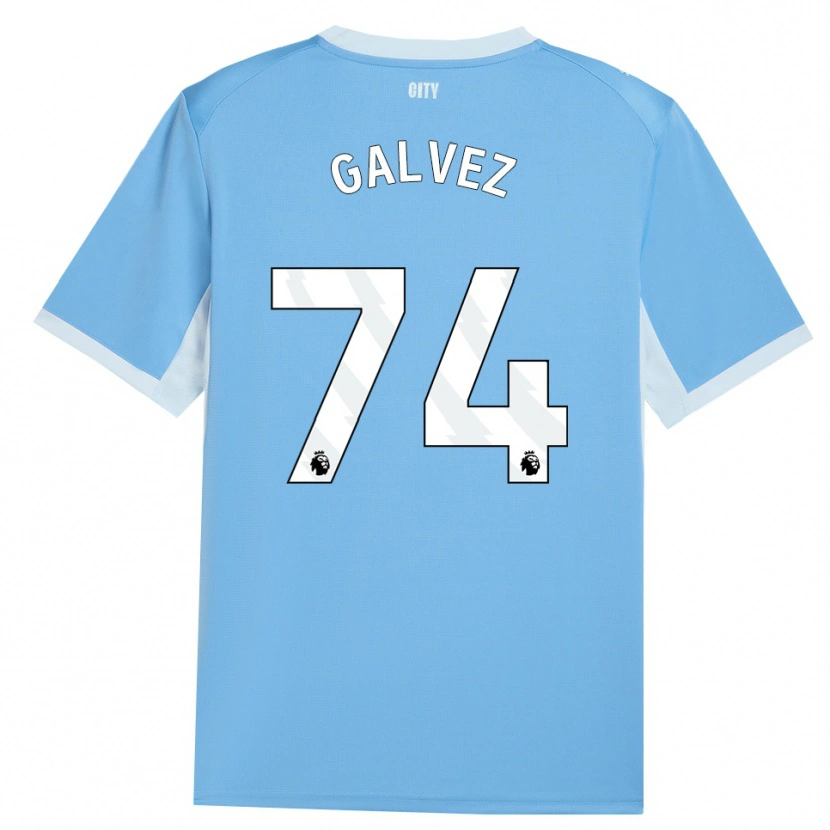 Danxen Børn Tomas Galvez #74 Lyshimmelblå Hvid Hjemmebane Spillertrøjer 2026/27 Trøje T-Shirt