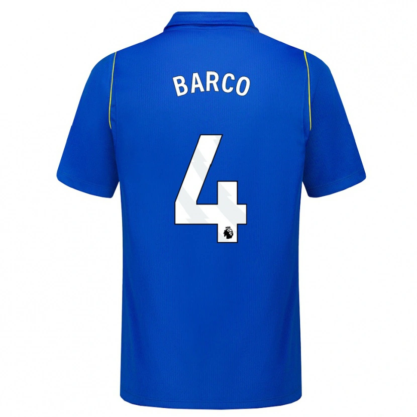 Danxen Børn Valentín Barco #4 Blå Gul Hjemmebane Spillertrøjer 2026/27 Trøje T-Shirt