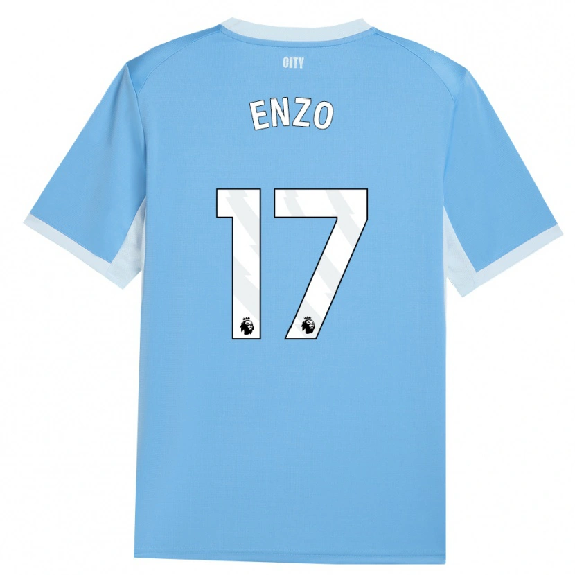 Danxen Børn Enzo Fernández #17 Lyshimmelblå Hvid Hjemmebane Spillertrøjer 2026/27 Trøje T-Shirt