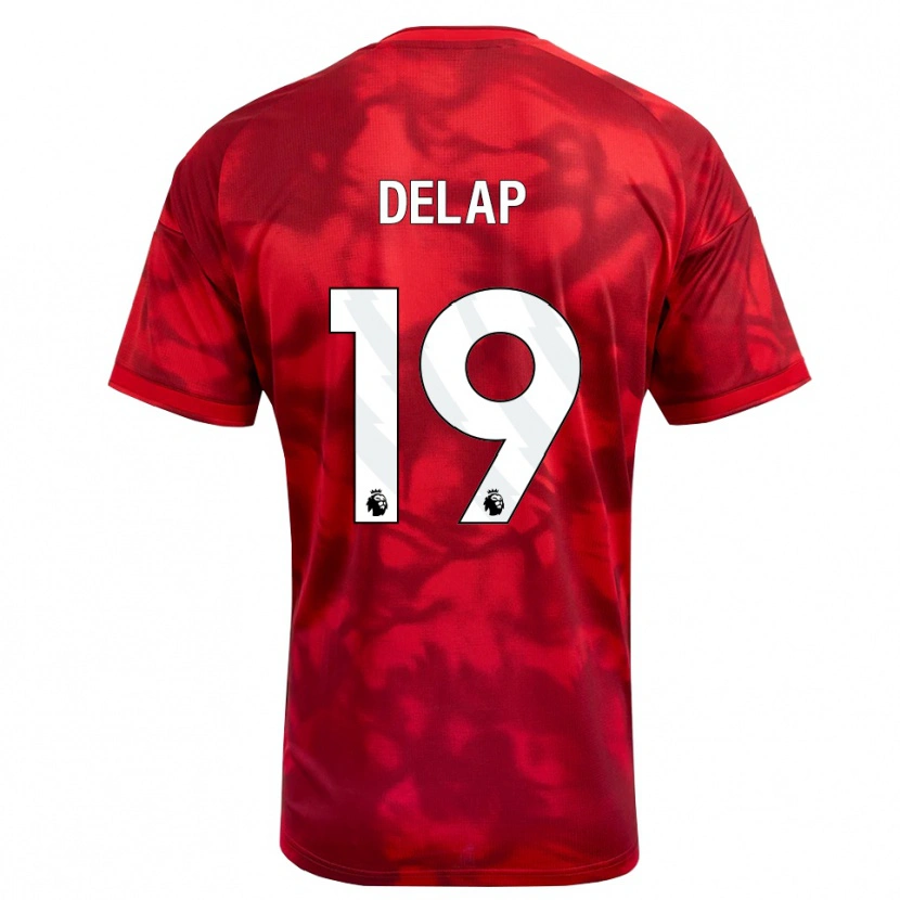 Danxen Børn Liam Delap #19 Karmin Hvid Hjemmebane Spillertrøjer 2026/27 Trøje T-Shirt