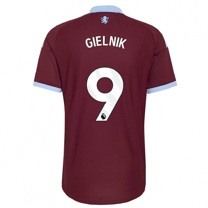 Danxen Børn Emily Gielnik #9 Kornblomstblå Vinrød Hjemmebane Spillertrøjer 2026/27 Trøje T-Shirt