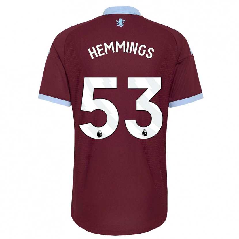 Danxen Børn George Hemmings #53 Kornblomstblå Vinrød Hjemmebane Spillertrøjer 2026/27 Trøje T-Shirt