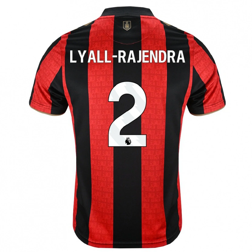 Danxen Børn Max Lyall-Rajendra #2 Gyldengul Rød Sort Hjemmebane Spillertrøjer 2026/27 Trøje T-Shirt