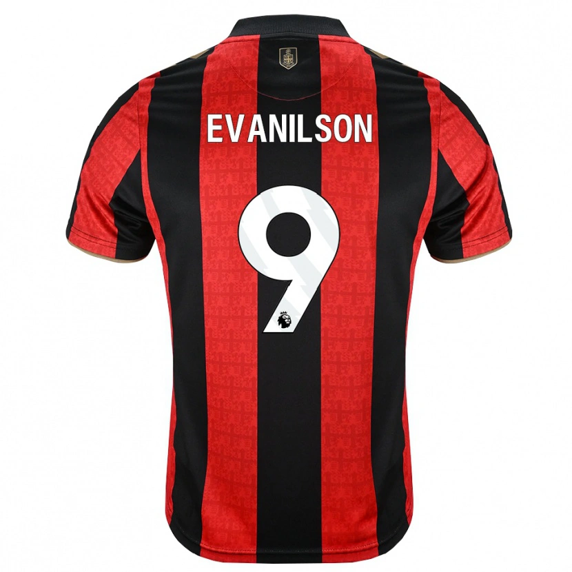 Danxen Børn Francisco Evanilson De Lima Barbosa #9 Gyldengul Rød Sort Hjemmebane Spillertrøjer 2026/27 Trøje T-Shirt