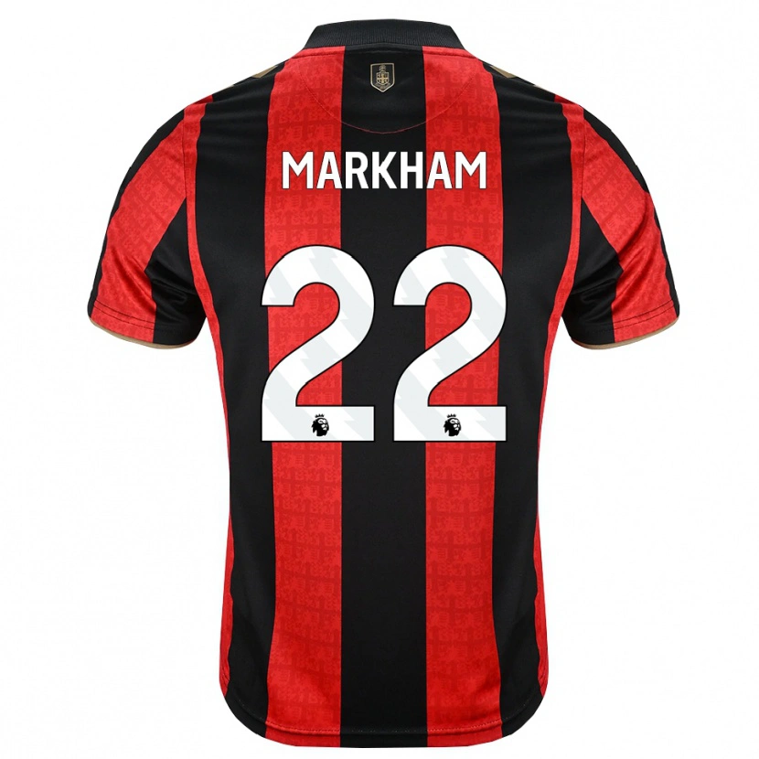 Danxen Børn Jenna Markham #22 Gyldengul Rød Sort Hjemmebane Spillertrøjer 2026/27 Trøje T-Shirt