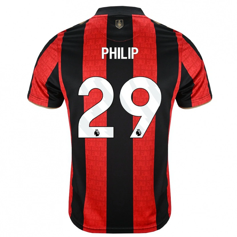 Danxen Børn Philip Billing #29 Gyldengul Rød Sort Hjemmebane Spillertrøjer 2026/27 Trøje T-Shirt