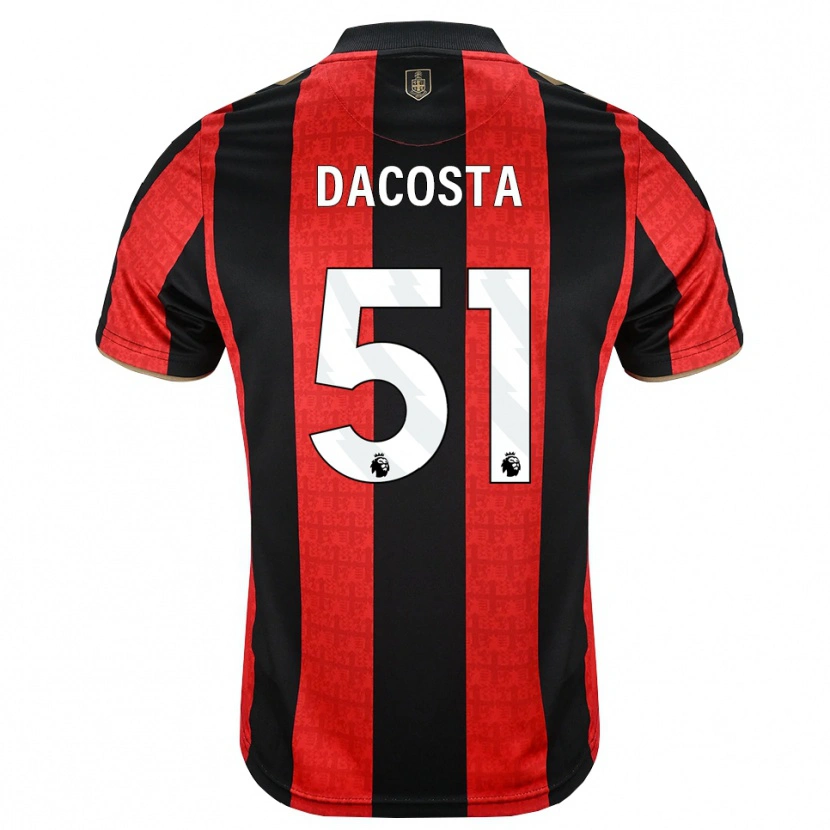 Danxen Børn Malcom Dacosta González #51 Gyldengul Rød Sort Hjemmebane Spillertrøjer 2026/27 Trøje T-Shirt