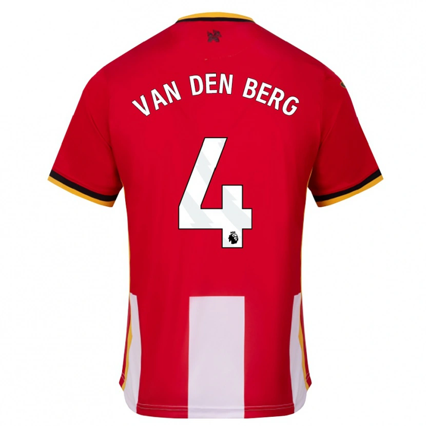 Danxen Børn Sepp Van Den Berg #4 Gul Sort Rød Hjemmebane Spillertrøjer 2026/27 Trøje T-Shirt