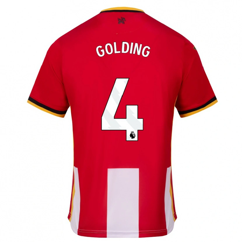 Danxen Børn Aidan Golding #4 Gul Sort Rød Hjemmebane Spillertrøjer 2026/27 Trøje T-Shirt