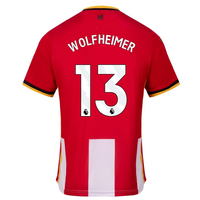 Danxen Børn Connor Wolfheimer #13 Gul Sort Rød Hjemmebane Spillertrøjer 2026/27 Trøje T-Shirt
