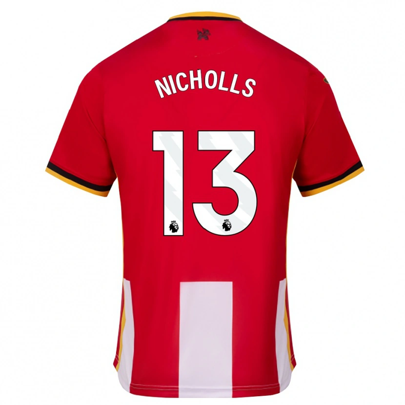 Danxen Børn Layton Nicholls #13 Gul Sort Rød Hjemmebane Spillertrøjer 2026/27 Trøje T-Shirt