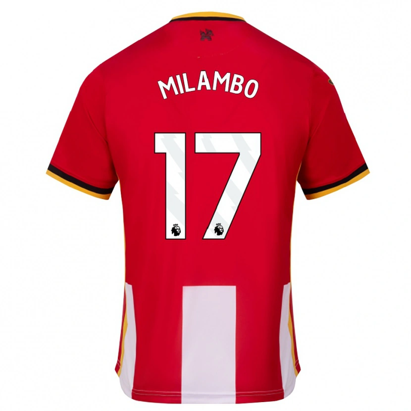 Danxen Børn Antoni Milambo #17 Gul Sort Rød Hjemmebane Spillertrøjer 2026/27 Trøje T-Shirt
