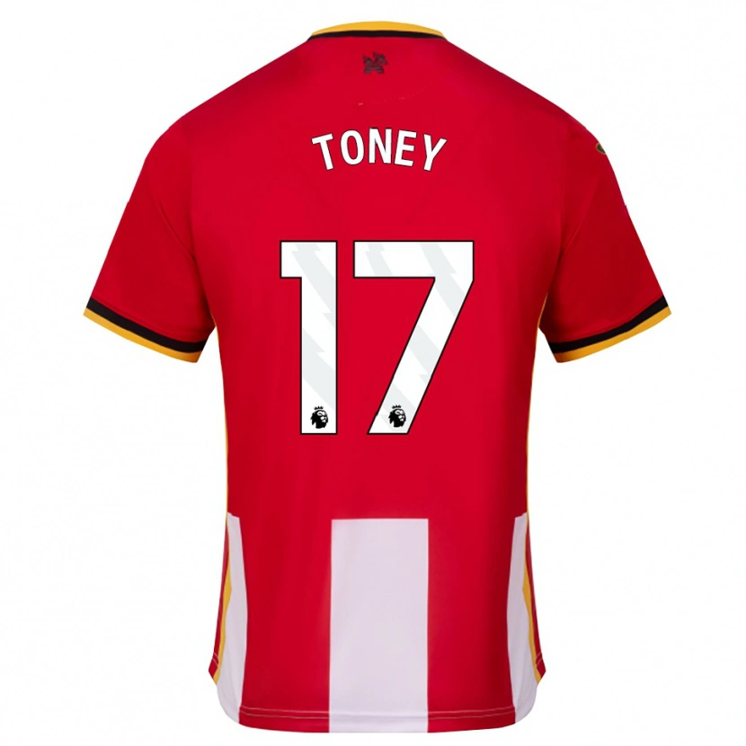 Danxen Børn Ivan Toney #17 Gul Sort Rød Hjemmebane Spillertrøjer 2026/27 Trøje T-Shirt