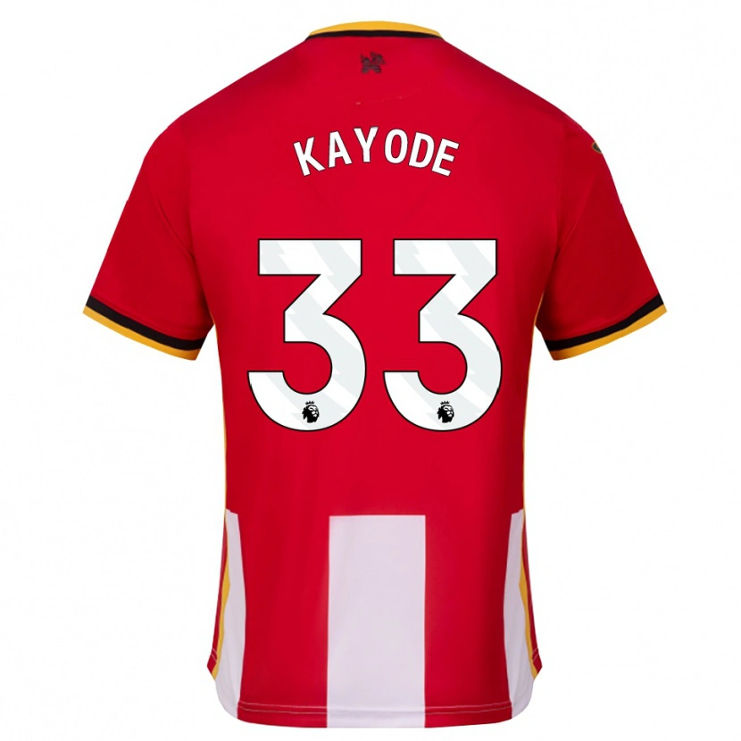 Danxen Børn Michael Kayode #33 Gul Sort Rød Hjemmebane Spillertrøjer 2026/27 Trøje T-Shirt