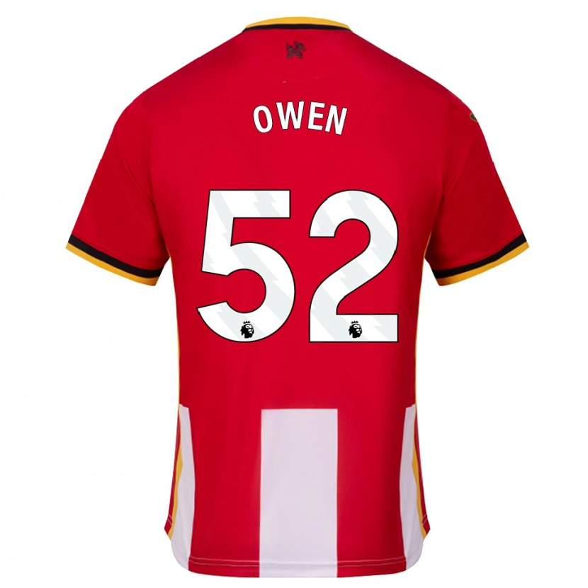 Danxen Børn Riley Owen #52 Gul Sort Rød Hjemmebane Spillertrøjer 2026/27 Trøje T-Shirt