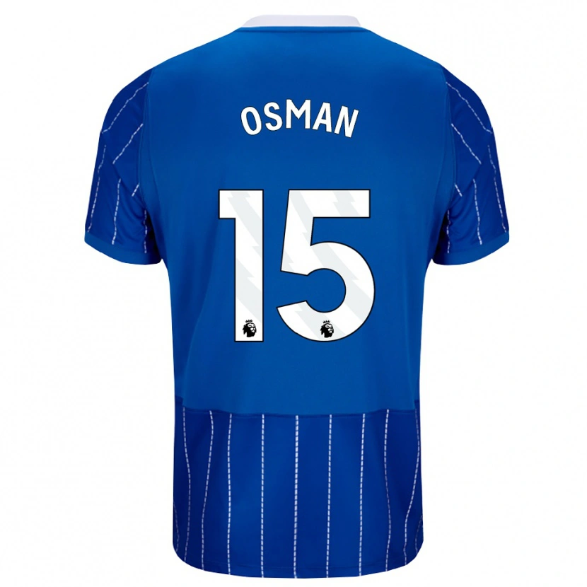 Danxen Børn Ibrahim Osman #15 Mellemblå Hvid Hjemmebane Spillertrøjer 2026/27 Trøje T-Shirt