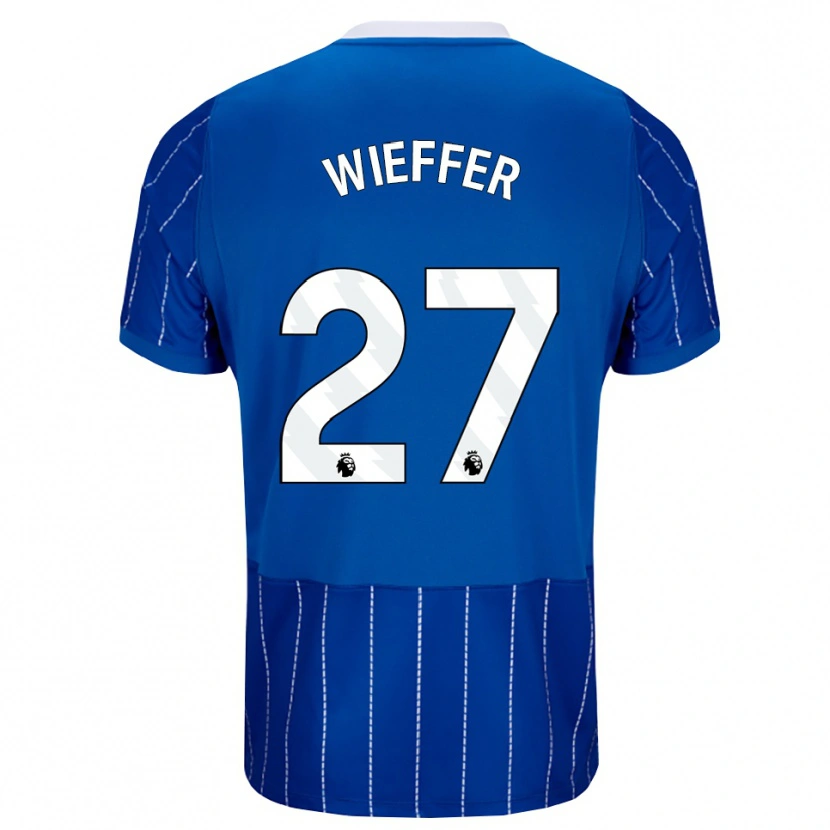 Danxen Børn Mats Wieffer #27 Mellemblå Hvid Hjemmebane Spillertrøjer 2026/27 Trøje T-Shirt