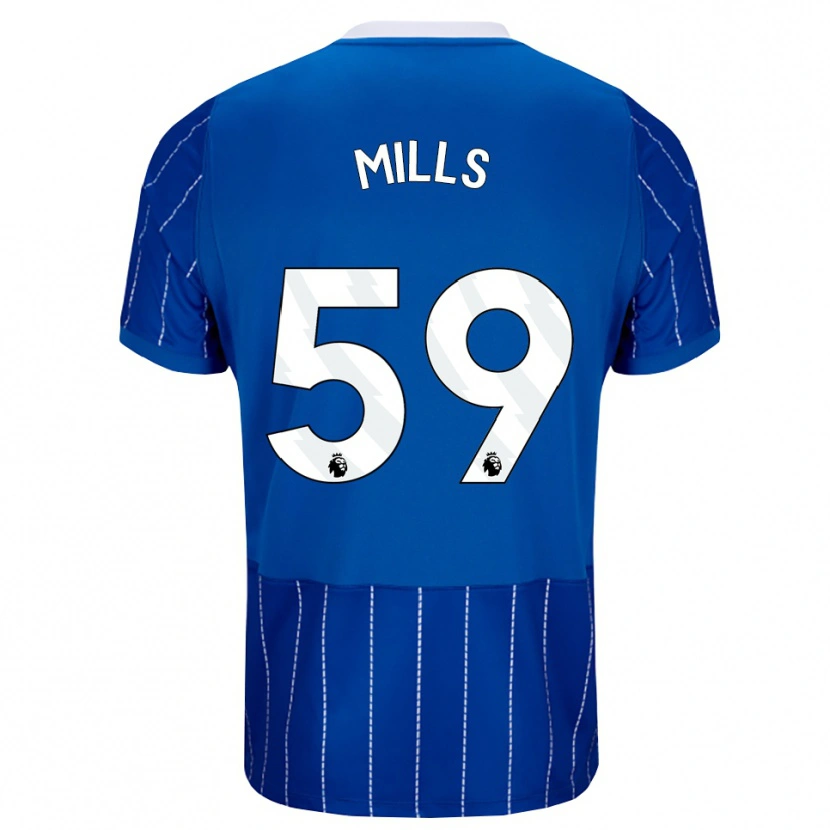 Danxen Børn Harry Mills #59 Mellemblå Hvid Hjemmebane Spillertrøjer 2026/27 Trøje T-Shirt