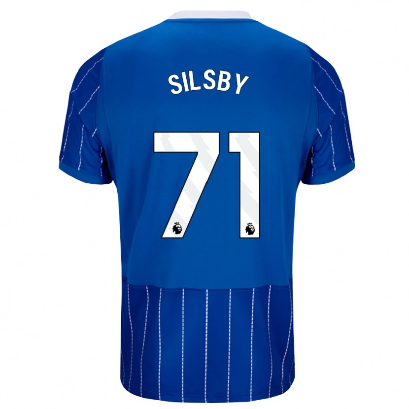 Danxen Børn Tyler Silsby #71 Mellemblå Hvid Hjemmebane Spillertrøjer 2026/27 Trøje T-Shirt