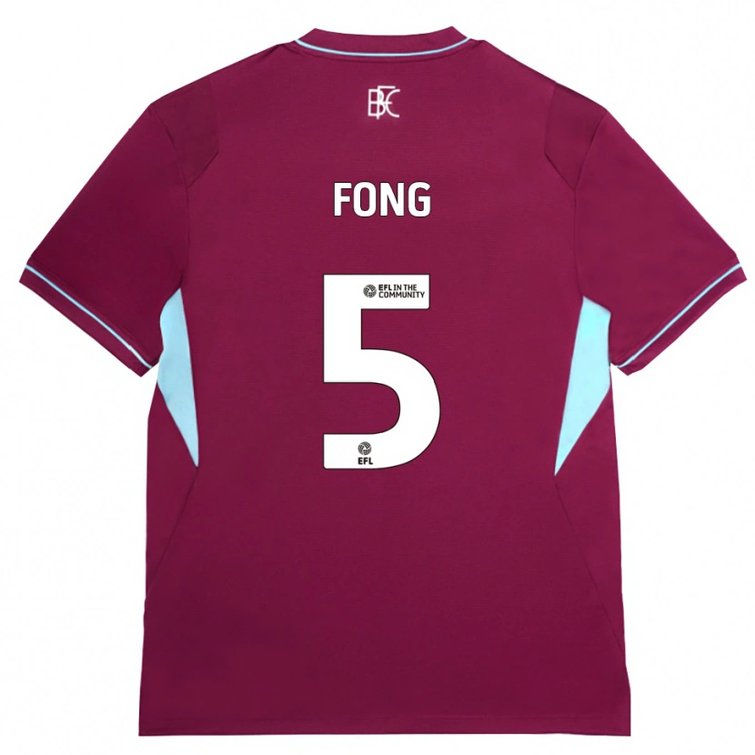 Danxen Børn Luca Fong #5 Vinrød Grøn Hjemmebane Spillertrøjer 2026/27 Trøje T-Shirt