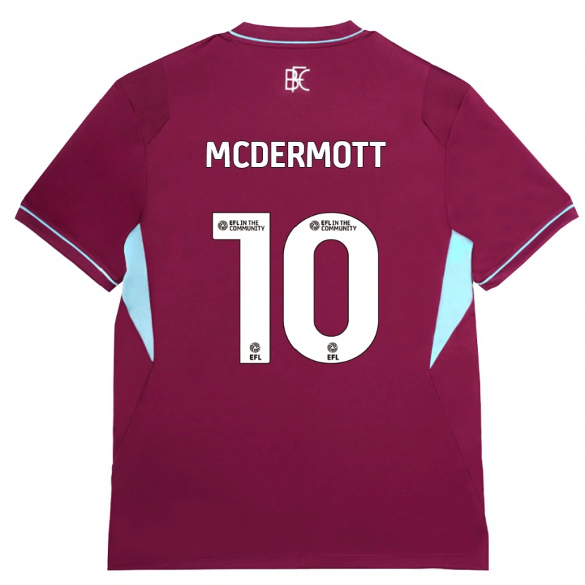 Danxen Børn Tommy Mcdermott #10 Vinrød Grøn Hjemmebane Spillertrøjer 2026/27 Trøje T-Shirt