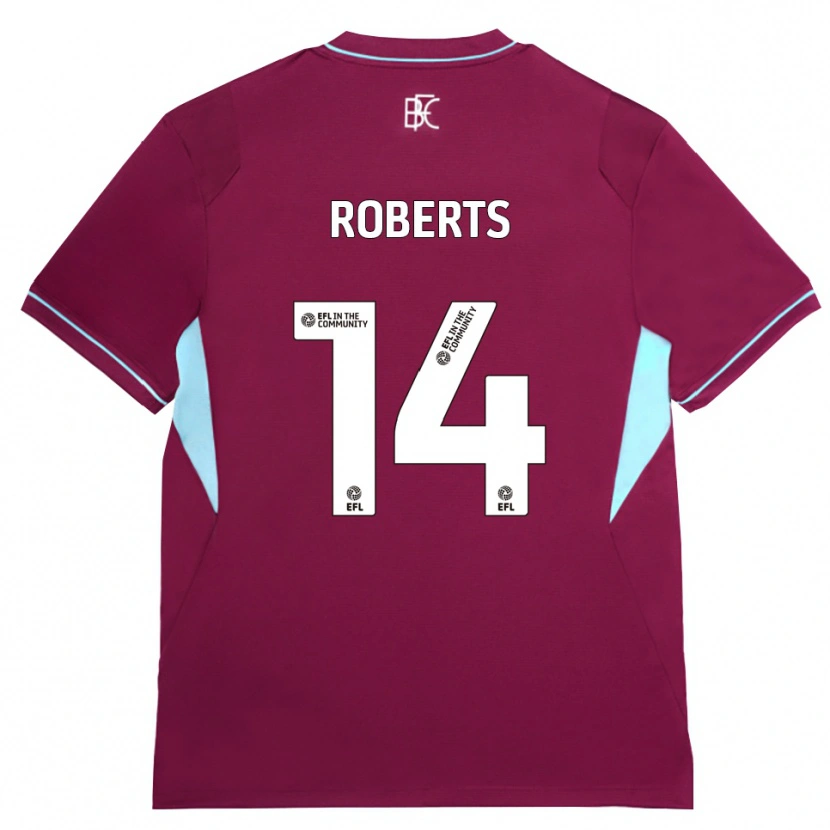 Danxen Børn Connor Roberts #14 Vinrød Grøn Hjemmebane Spillertrøjer 2026/27 Trøje T-Shirt