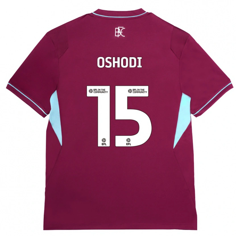 Danxen Børn Darren Oshodi #15 Vinrød Grøn Hjemmebane Spillertrøjer 2026/27 Trøje T-Shirt