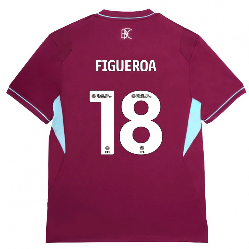 Danxen Børn Keyvan Figueroa #18 Vinrød Grøn Hjemmebane Spillertrøjer 2026/27 Trøje T-Shirt