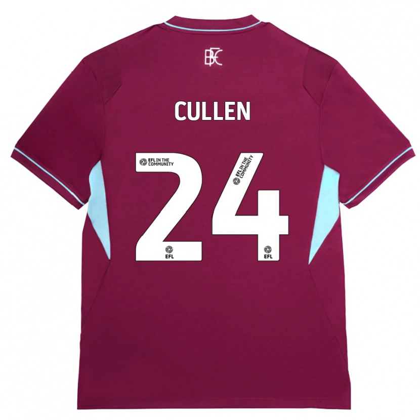 Danxen Børn Josh Cullen #24 Vinrød Grøn Hjemmebane Spillertrøjer 2026/27 Trøje T-Shirt