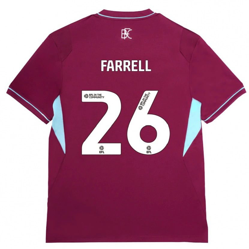 Danxen Børn Lucy Farrell #26 Vinrød Grøn Hjemmebane Spillertrøjer 2026/27 Trøje T-Shirt